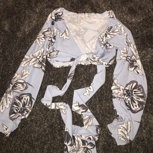 Floral beach wrap top